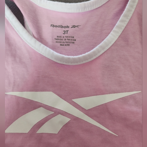Reebok pink and white girls pink and white racer back tank size 3T - Picture 2 of 3
